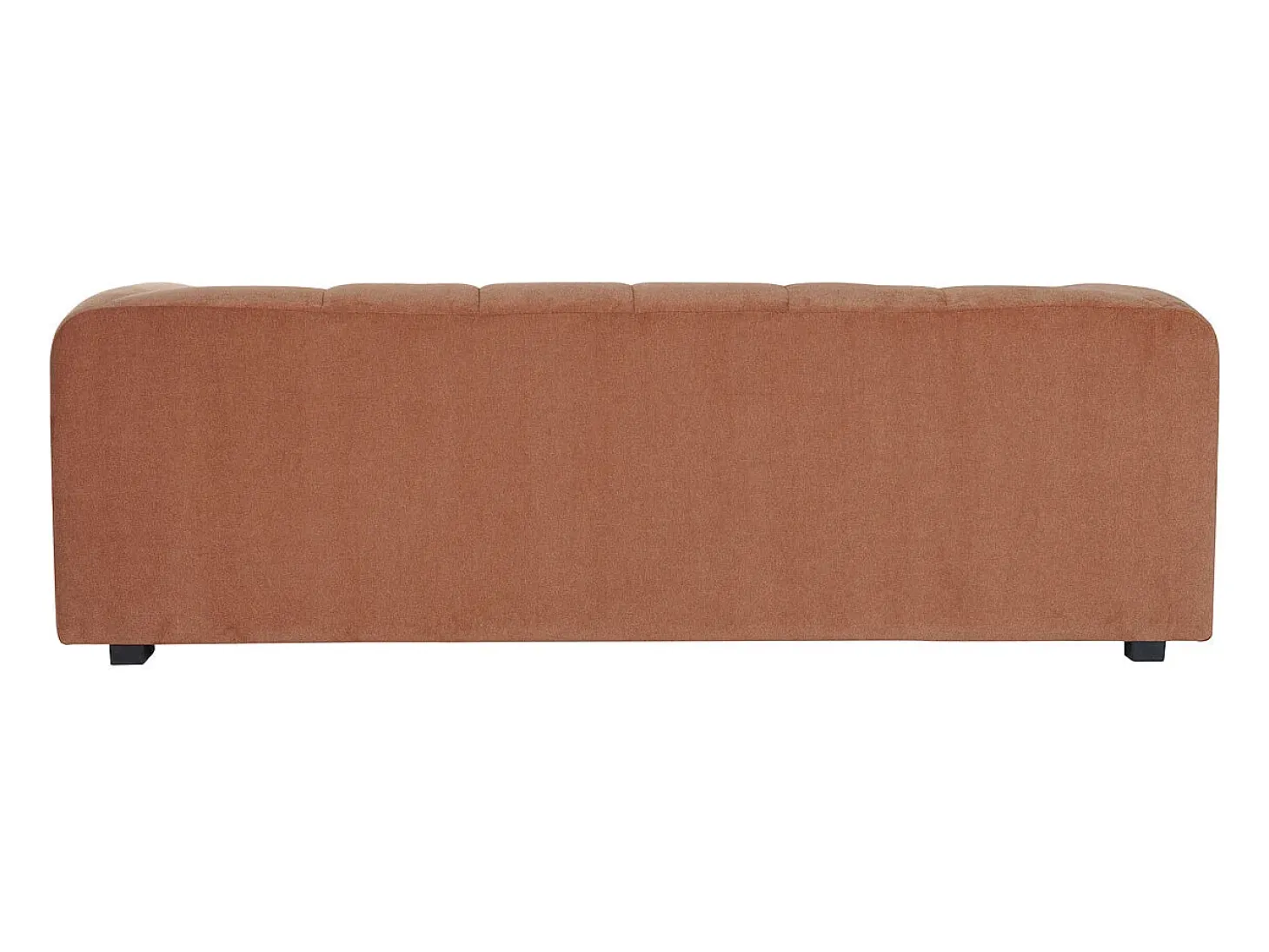 Sofá moderno 3-4 plazas de tejido efecto aterciopelado terracota - OLIVEIRO