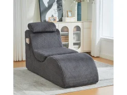 Sofá moderno con un diseño único y ergonómico - 160 x 66 x 90 cm - con cojín de asiento extraíble - terciopelo - gris oscuro