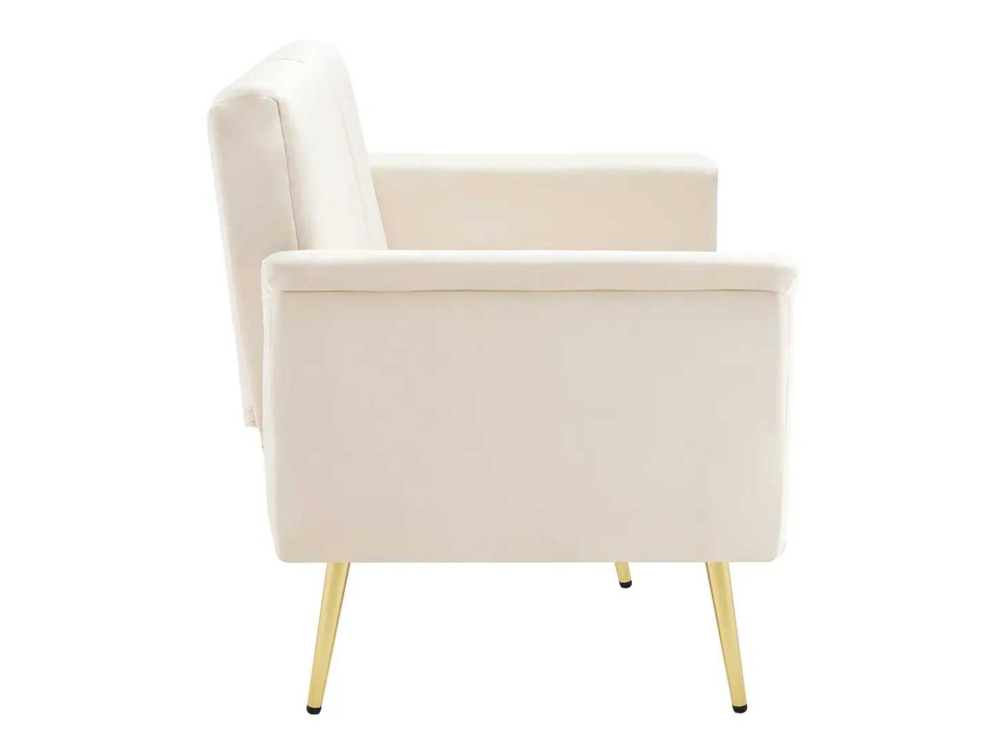 Sofá moderno de terciopelo beige con respaldo y reposabrazos ajustables – para salón, dormitorio o cine en casa