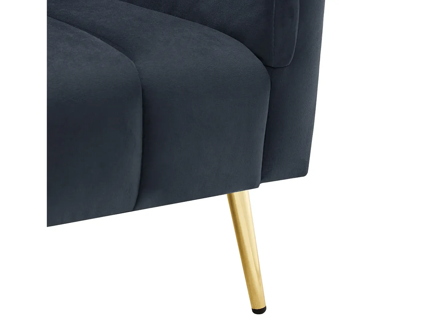 Sofá moderno de terciopelo negro con respaldo y reposabrazos ajustables – para salón, dormitorio o cine en casa