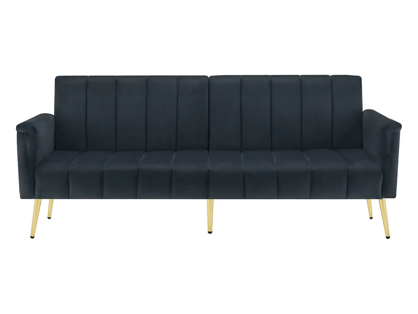 Sofá moderno de terciopelo negro con respaldo y reposabrazos ajustables – para salón, dormitorio o cine en casa