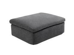 Sofá modular de esquina con puf en tejido gris antracita CORTOLINE