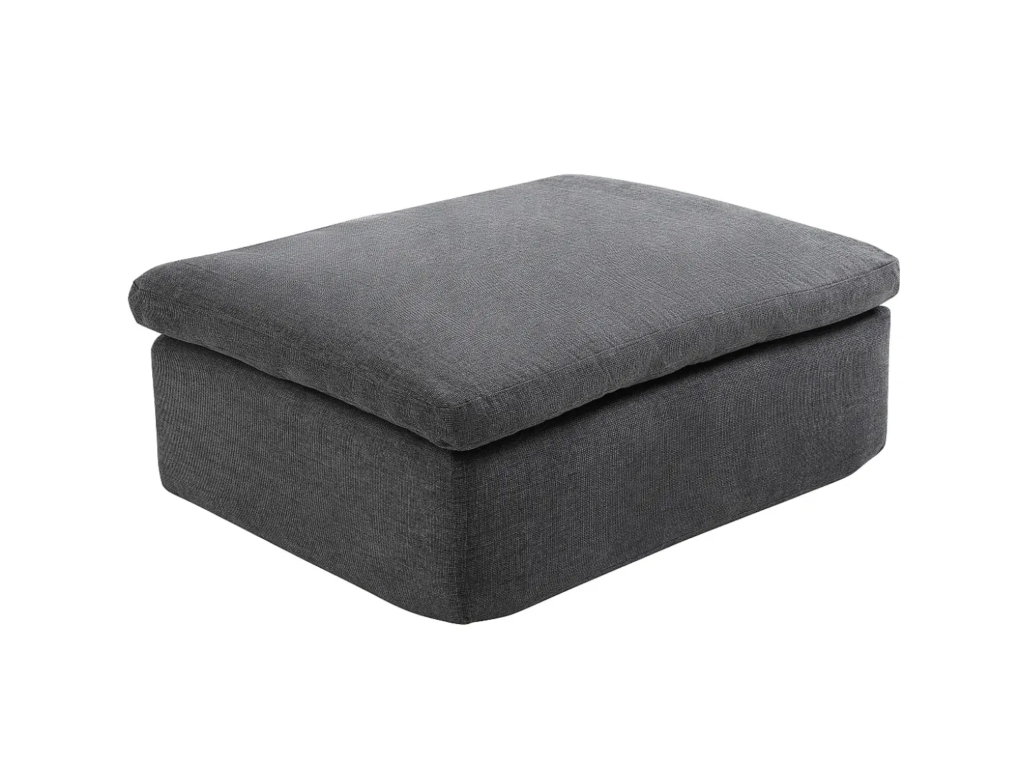 Sofá modular de esquina con puf en tejido gris antracita CORTOLINE