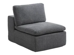Sofá modular de esquina con puf en tejido gris antracita CORTOLINE