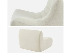 Sofá modular en borreguito texturizado, 2 plazas blanco