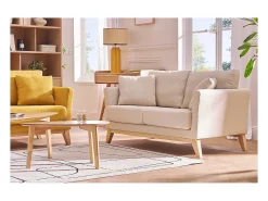 Sofá nórdico 2 plazas desenfundable tejido beige OSLO