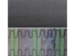 Sofá o banco con tela y patas de madera, 2 plazas gris oscuro