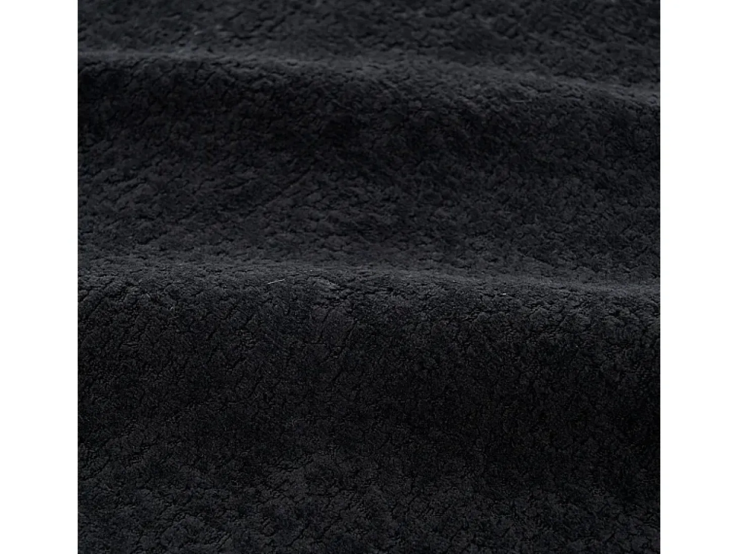 Sofá panorámico 5 plazas modular - de tejido Chenilla negro - con 6 cojines - 263x171x66cm