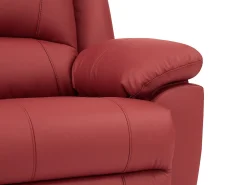 Sofá reclinable de 2 plazas AROMA en piel de vacuno roja