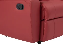 Sofá reclinable de 2 plazas AROMA en piel de vacuno roja