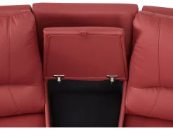 Sofá reclinable de 2 plazas AROMA en piel de vacuno roja