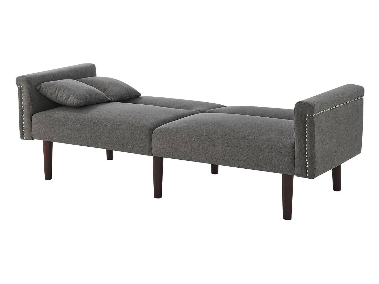 Sofá relax gris - Sofá con respaldo regulable y 6 patas de madera - para salón y dormitorio