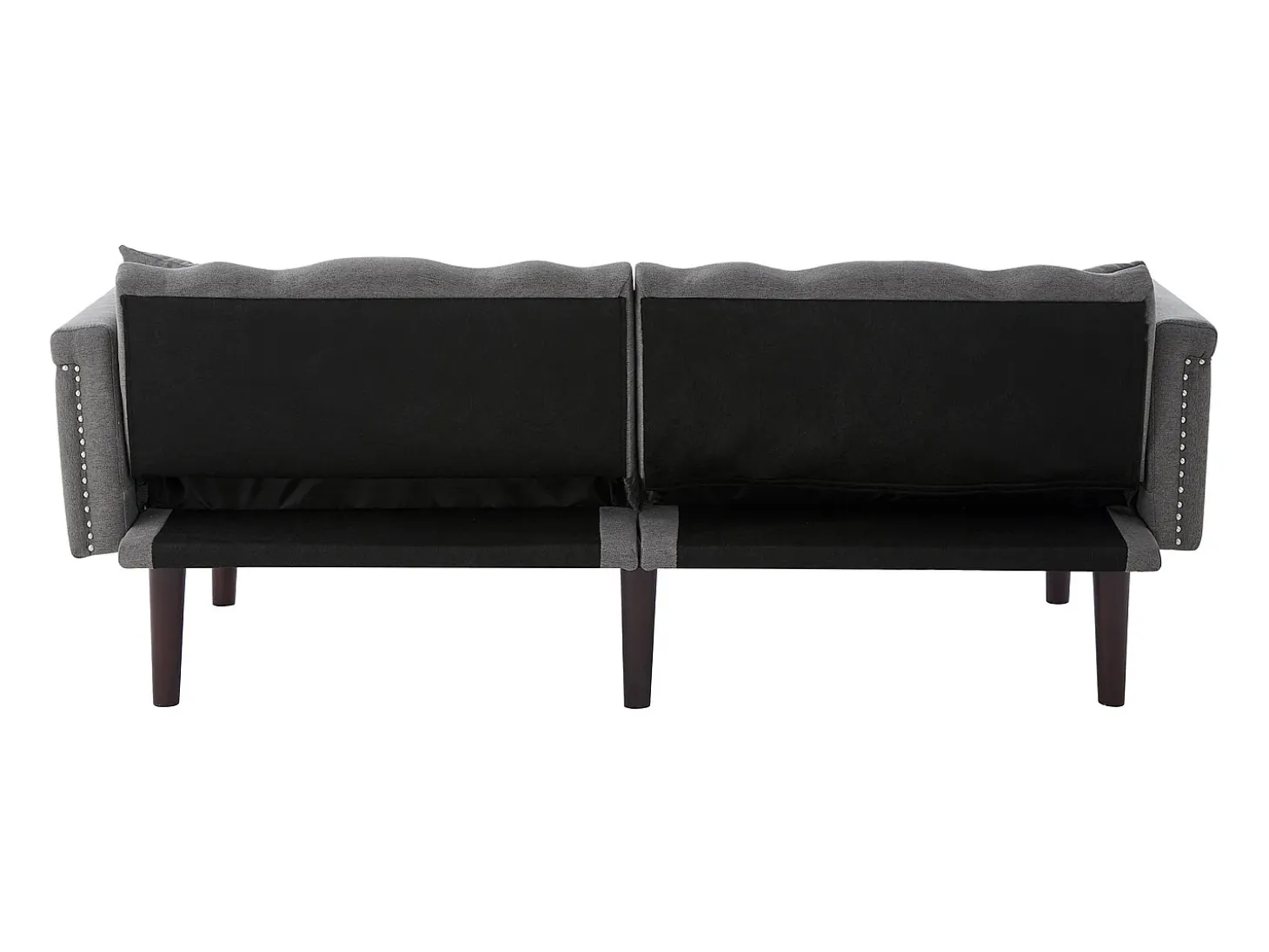 Sofá relax gris - Sofá con respaldo regulable y 6 patas de madera - para salón y dormitorio