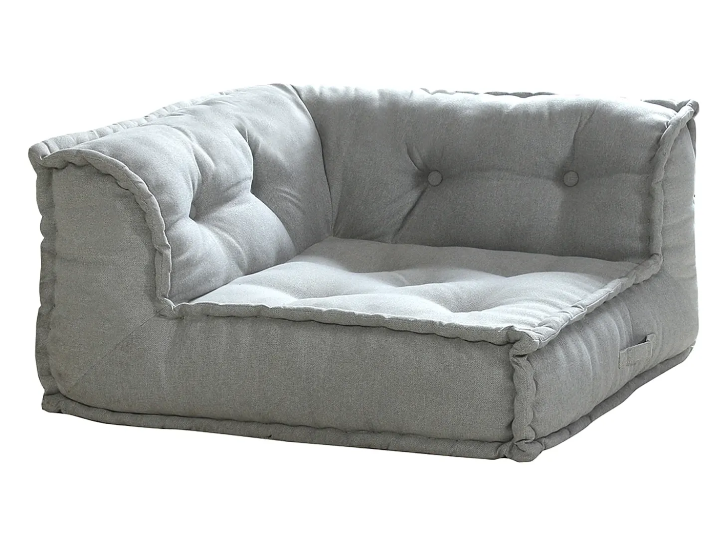 Sofá rinconera abierto modular de tela color gris DIROLA