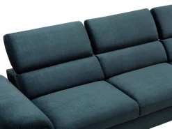 Sofá rinconera convertible de terciopelo azul noche diseño SEPINA