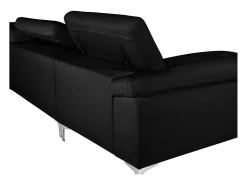 Sofá rinconera de piel ángulo derecho color negro SOLANGE