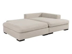 Sofá rinconera derecha convertible en pana beige SELIORA