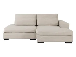 Sofá rinconera derecha convertible en pana beige SELIORA
