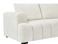 Sofá rinconera derecha de tejido texturizado beige BENOLA