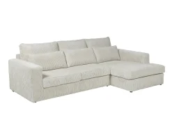 sofá rinconera derecha de pana beige MONDOVI