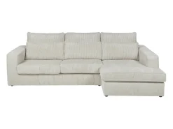 sofá rinconera derecha de pana beige MONDOVI