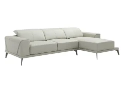 Sofá rinconera derecha de cuero de búfalo beige ANDOR