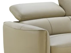 Sofá rinconera derecha de piel de búfalo beige SALVI