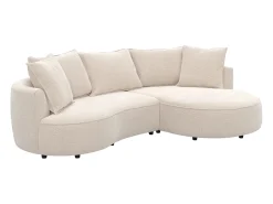 Sofá rinconera derecha en chenilla beige CEPRANO de Maison Céphy