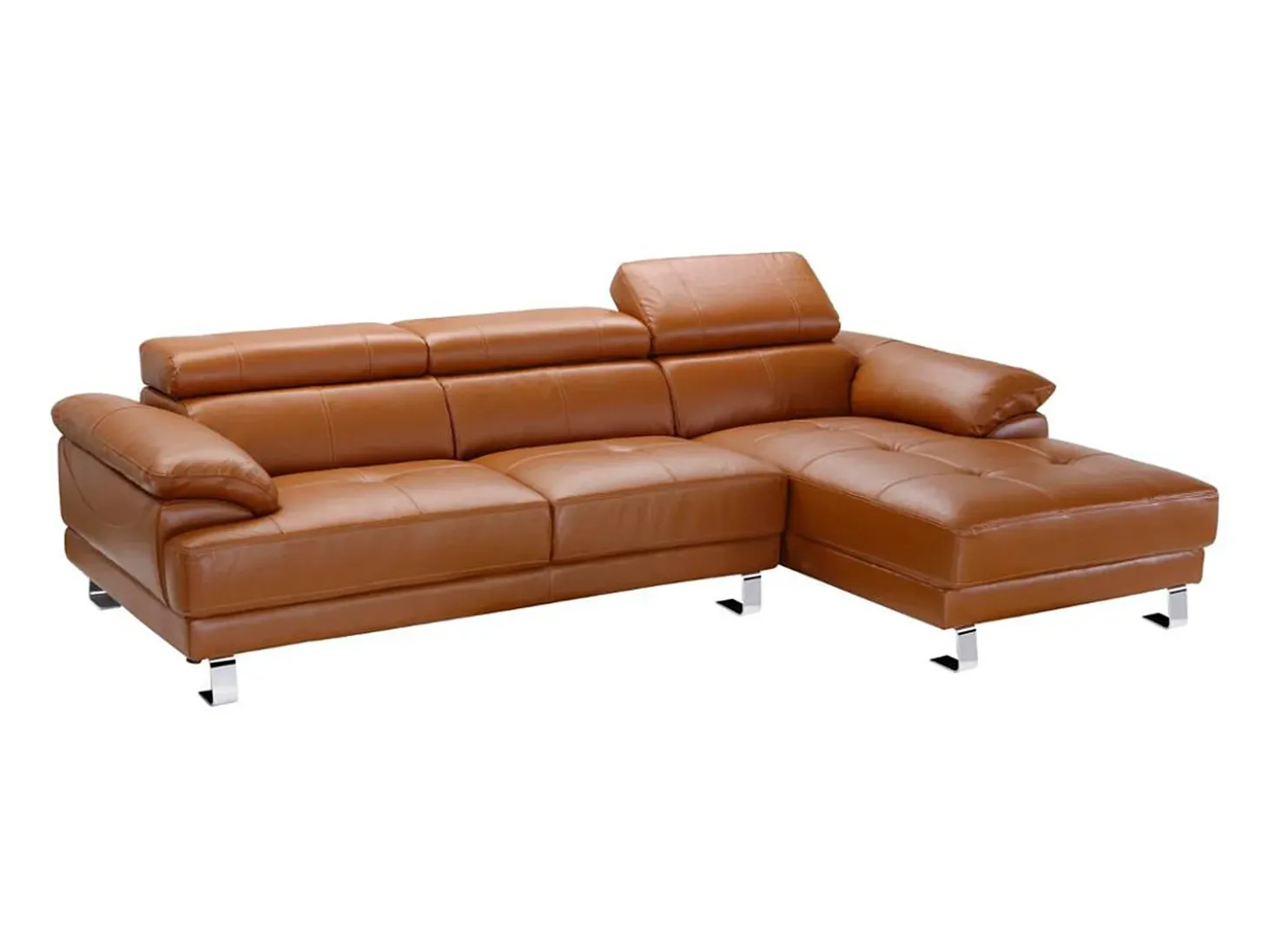 Sofá rinconera derecha piel caramelo EXCELSIOR II
