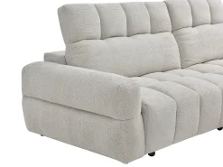 Sofá rinconera derecha relax con asiento deslizante eléctrico en tejido beige CARIALA