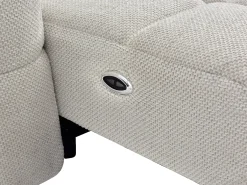 Sofá rinconera derecha relax con asiento deslizante eléctrico en tejido beige CARIALA