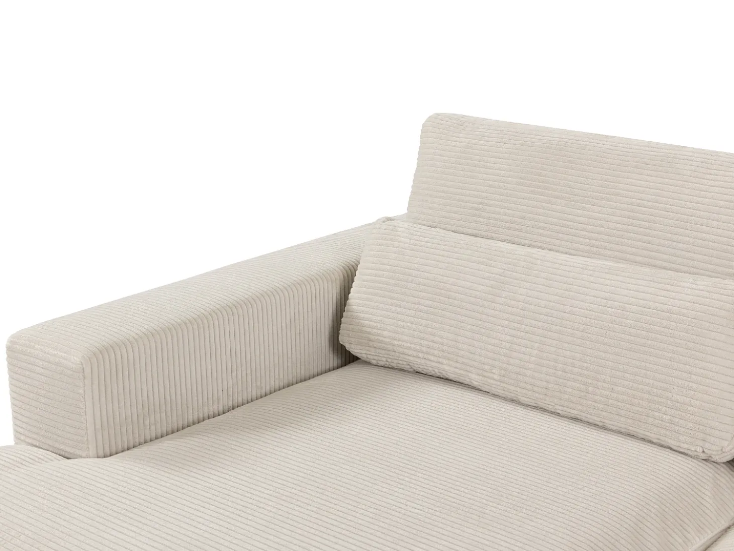 Sofá rinconera izquierda convertible en terciopelo beige SELIORA
