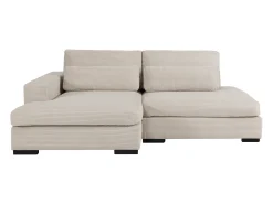 Sofá rinconera izquierda convertible en terciopelo beige SELIORA