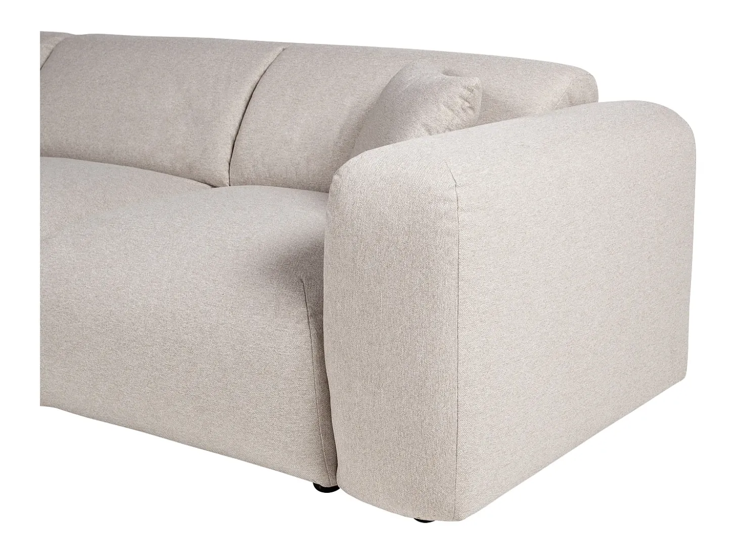 Sofá rinconera izquierda de tela jaspeada beige POGNI de Maison Céphy