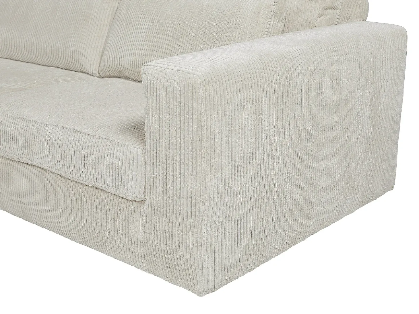 sofá rinconera izquierda de pana beige MONDOVI