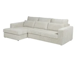 sofá rinconera izquierda de pana beige MONDOVI