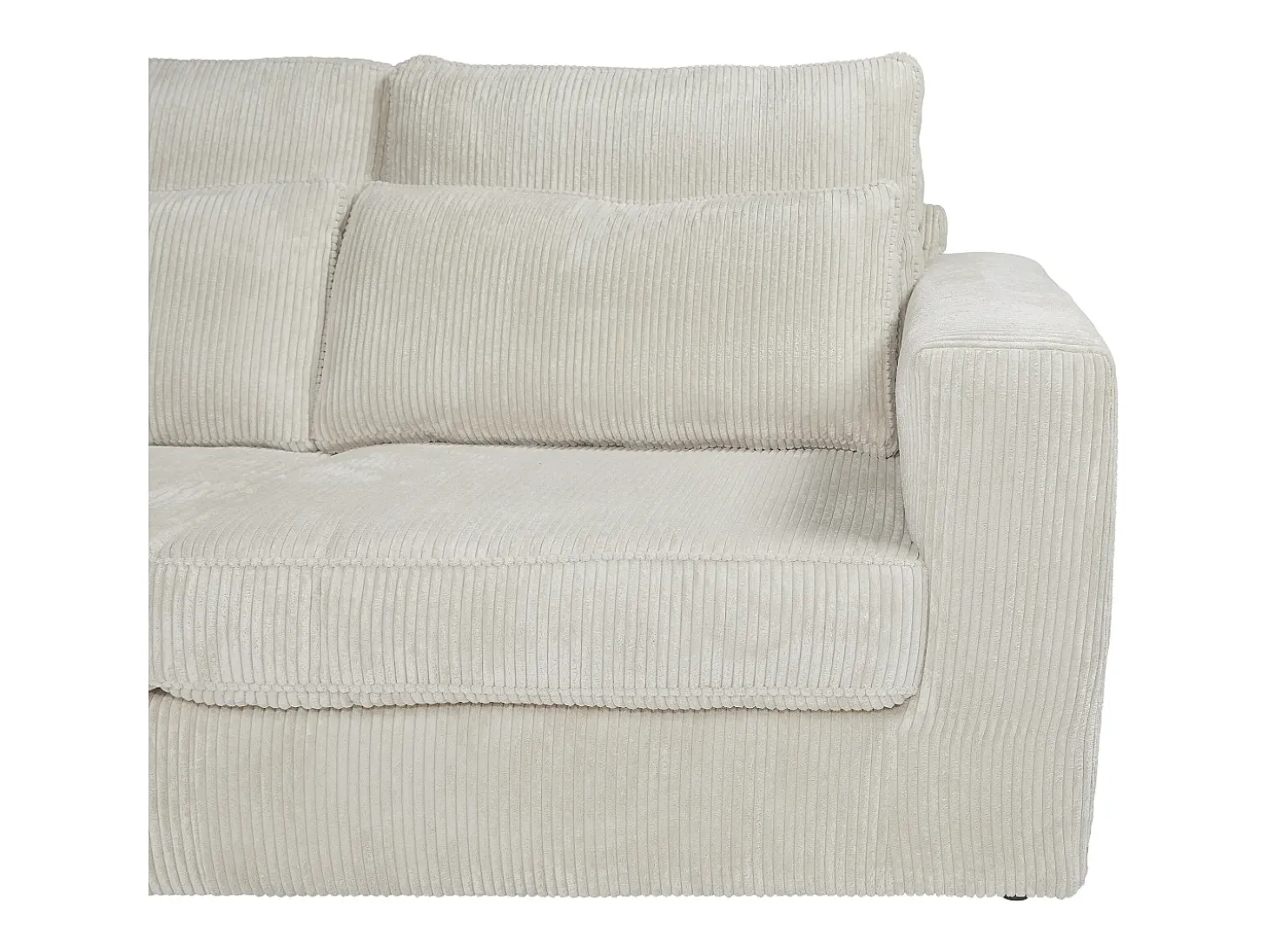 sofá rinconera izquierda de pana beige MONDOVI