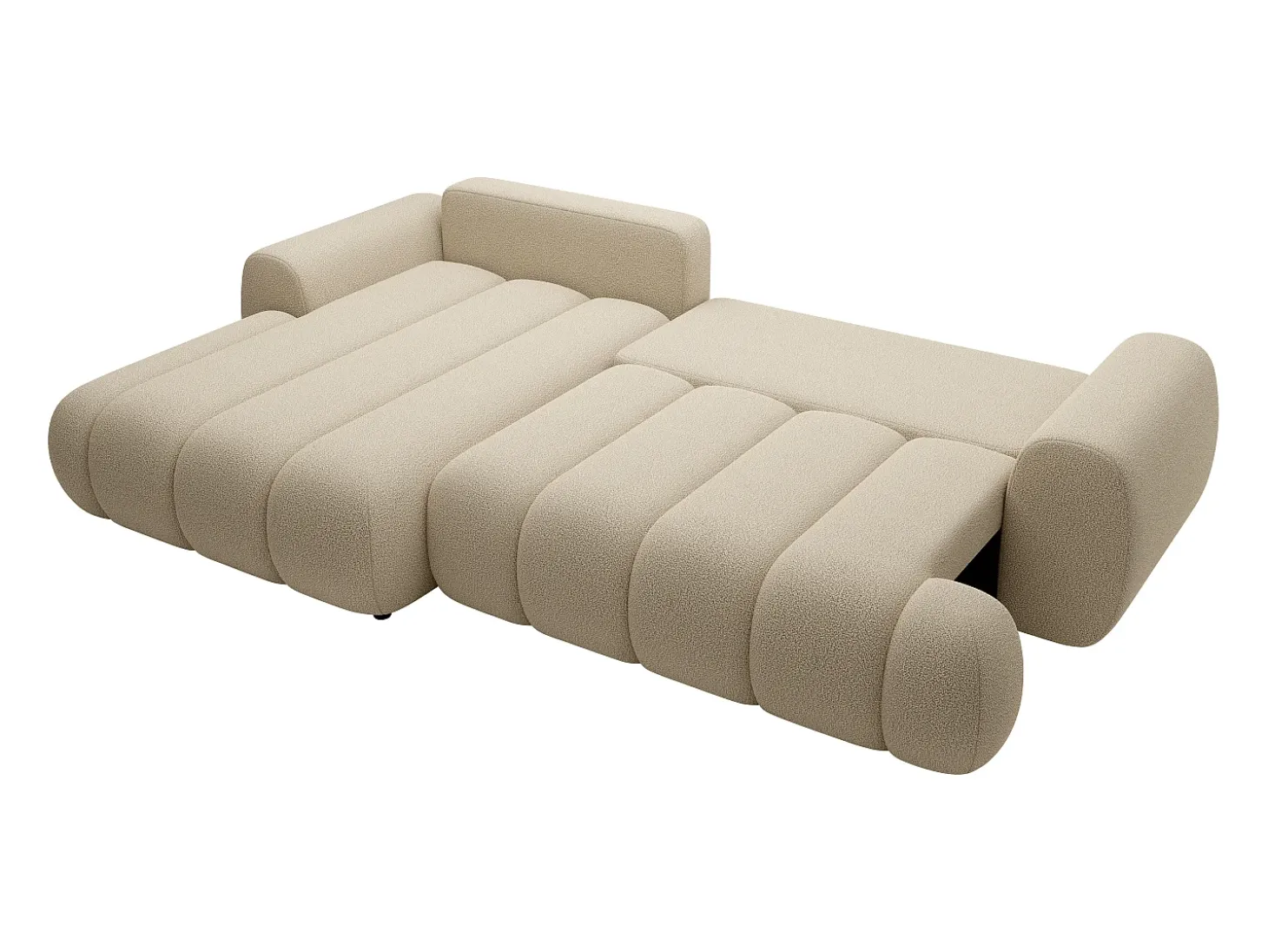 Sofá rinconera izquierda de tela beige 4 plazas FRIDORA