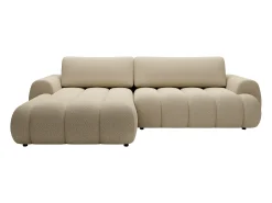 Sofá rinconera izquierda de tela beige 4 plazas FRIDORA