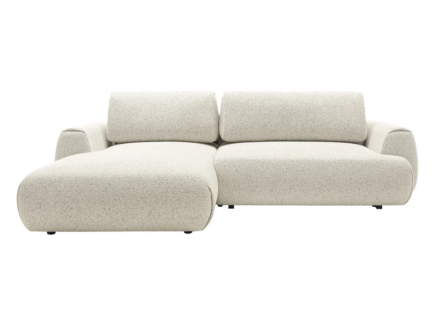Sofá rinconera izquierda en tela jaspeada beige MONELIA