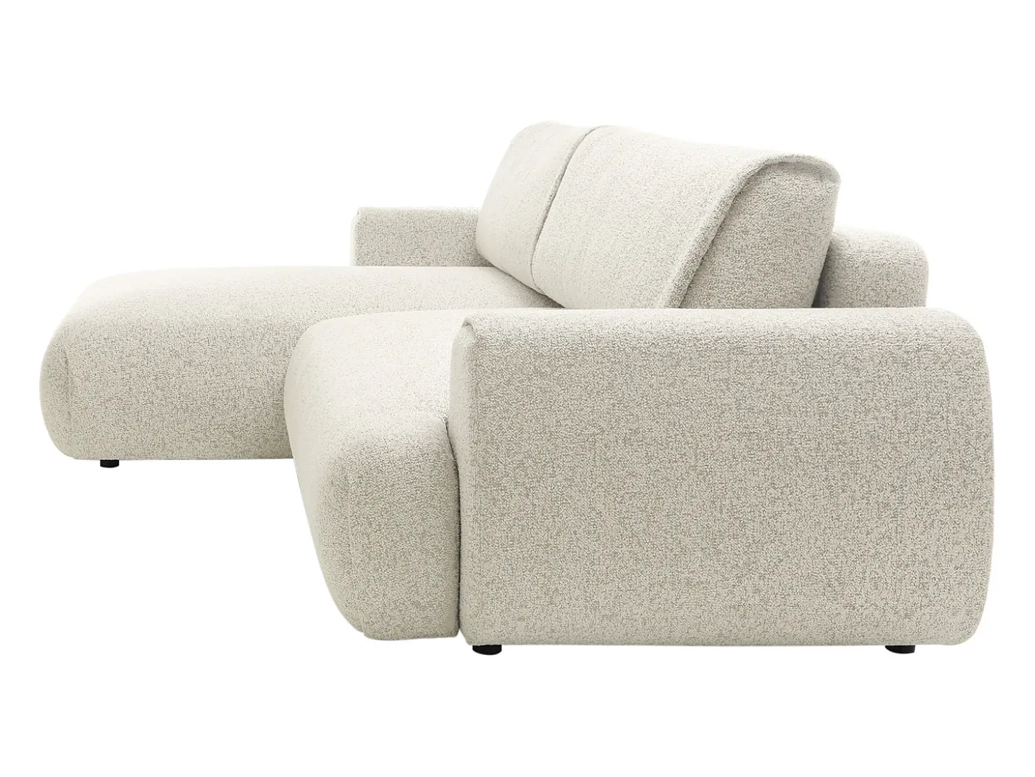 Sofá rinconera izquierda en tela jaspeada beige MONELIA