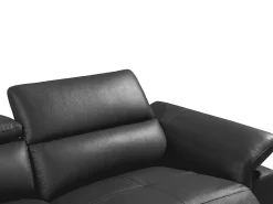 Sofá rinconera ángulo izdo eléctrico piel gris PASCALINE