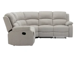 Sofá rinconera reclinable de tela jaspeado color beige RIETI