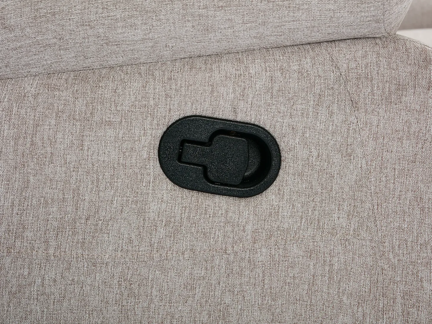 Sofá rinconera reclinable de tela jaspeado color beige RIETI