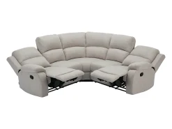 Sofá rinconera reclinable de tela jaspeado color beige RIETI