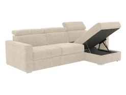 Sofá rinconera reversible convertible tipo italiano en tejido beige - Cama de 140 cm VIZIR