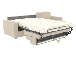 Sofá rinconera reversible convertible tipo italiano en tejido beige - Cama de 140 cm VIZIR