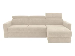 Sofá rinconera reversible convertible tipo italiano en tejido beige - Cama de 140 cm VIZIR