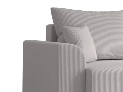 Sofá rinconera reversible de pana gris claro NESSARO