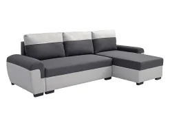 Sofá rinconera reversible de tela antracita y gris claro GABY II